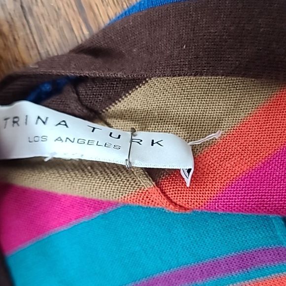 Trina Turk Rainbow Colorful Striped Cardigan Sweater - Picture 3 of 7